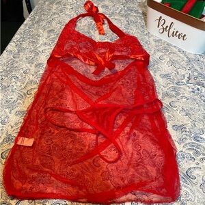 BN, Gorgeous, sexy red & gold 2 Large Piece lingerie